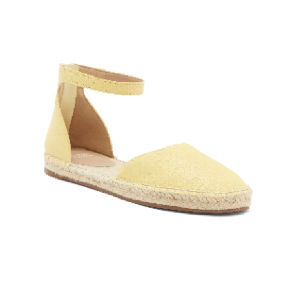 Eileen Fisher Lala Espadrilles Flats Sunbeam Yellow Leather Women’s Size 8